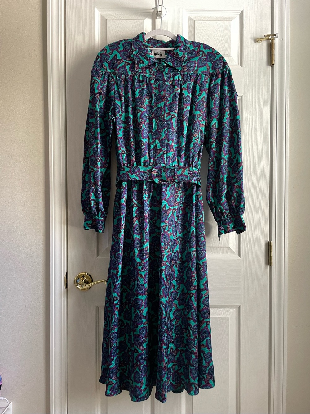 🧨 Vintage 🧨 Leslie Fay Long Sleeve Midi Dress, Size 10
